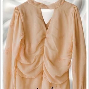 Elegant Peach Long Sleeve Top