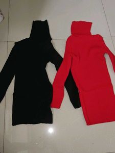 2 Turtleneck Sweaters - Black &amp; Red for kids