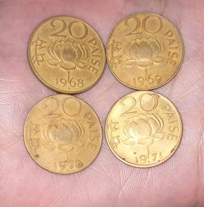 20 Paisa Coin(4) 1968,1969,1970,1971