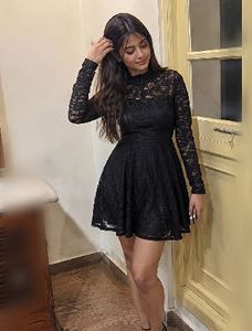 Black Party Lace Mock Neck Dress
