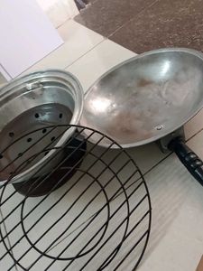 Vintage Aluminum Wok with Lid