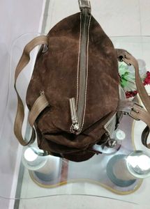 Brown Suede Shoulder Bag