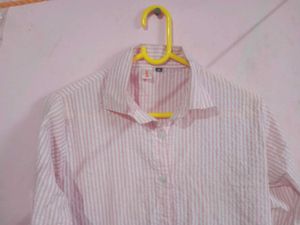 Pink Striped Button-Up Shirt