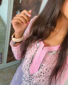 Pink Embroidered Kurti