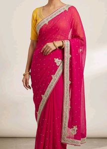 red partywear saree