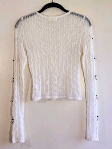 Semi Sheer Bow Top