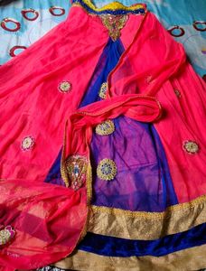 Rani Pink Lehenga For 14 To 15 Year Old Girls