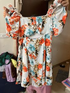 Floral Print Cut-Out Mini Dress