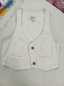 White Button-Up Vest