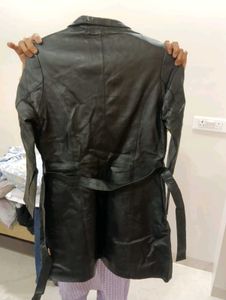 Black Leather Trench Coat