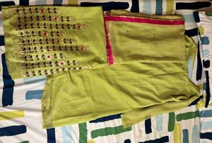 Lime Green Embroidered Salwar Kameez