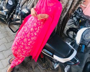 Beautiful Pink Floral Kurta Set