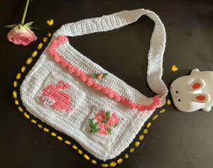 Handmade Crochet Bunny Bag