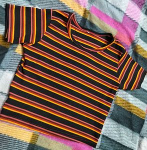 Striped Cropped Top