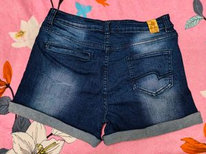 Dark Blue Denim Shorts