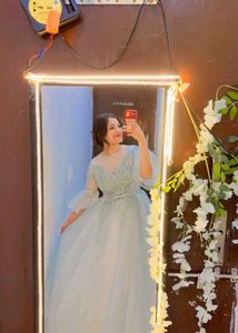 Beautiful Light Blue Embellished Gown