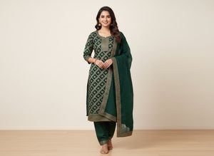 Emerald Green Embroidered set
