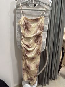 Brown & Beige Tie-Dye Slip Dress
