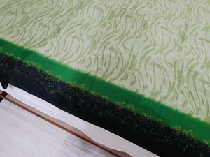 🇳🇿💫🎀Elegant Green &amp; Black Floral Print Saree