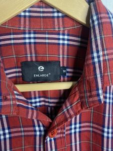 Men's Red Plaid Long Sleeve Shirt