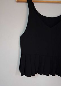 Black Peplum Tank Top