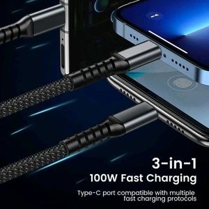 3-in-1 Fast Charging Cable  (Pack Of 2)