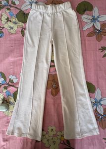 Cream Bell Bottom Pants