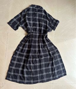 Plaid Button-Down Shirt Dress