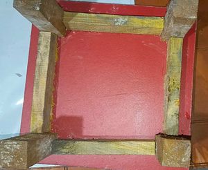 Wooden puja chauki Red color