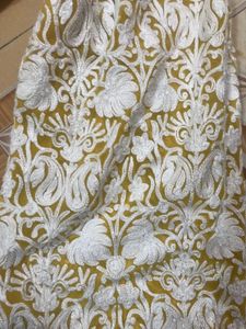Elegant Yellow Kurta with White Embroidery