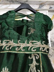 Elegant silver hand work Green Saree with blause s