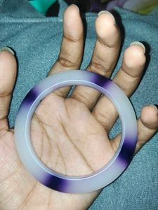 Gradient Purple Jade Bangle Bracelet