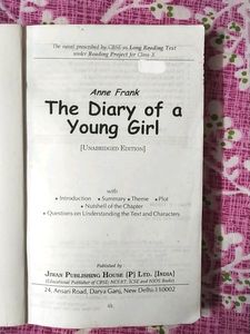 Novel "The Diary Of a young Girl "🌼 For Class 10 CBSE