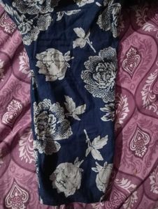 Navy Blue Floral Print kurta plazo set