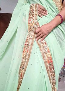 Pista Green saree
