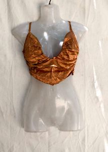 I. Satin Ruched Camisole Top