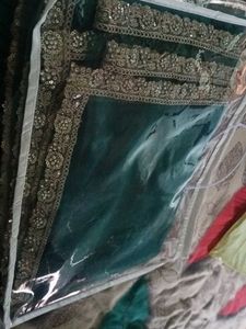 Emerald Green Embellished  veil