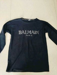 Balmain Paris Black T-Shirt and Jeans Set