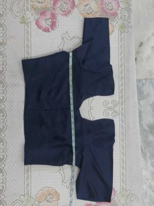 Navy Blue Silk Blouse