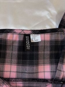 H&amp;M Pink &amp; Black Plaid Mini Dress