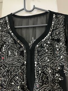 Black Embroidered Kurta