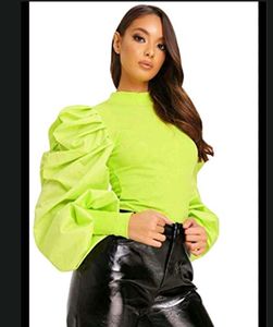 Neon Green Puff Sleeve Top
