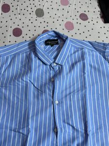 Classic Blue &amp; White Striped Men's Shirt - XL