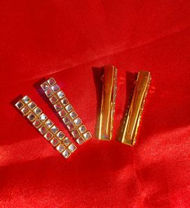 Sparkly Gold Hair Clips (2 pair)
