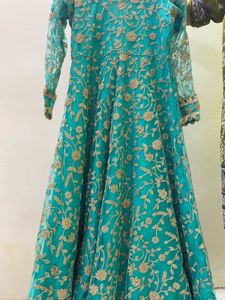 Beautiful Gown With Dupatta Sky Blue