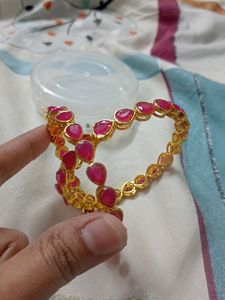 Pink Stone Bangles