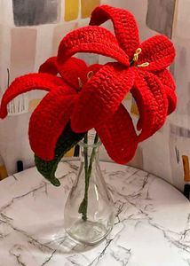Handmade Crochet Red Flower