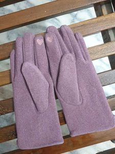 🧤Lilac Embroidered Women Winter Gloves