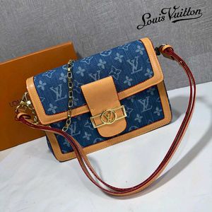 LOUIS VUITTON DENIUM DAUPHINE MM SATCHEL BAG