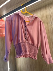 Chic Smocked Waist Button-Up Top